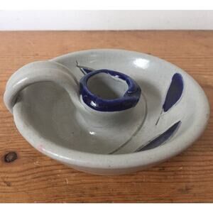 Vintage Colonial Williamsburg Pottery Taper Candlestick Holder W/ Finger Handle